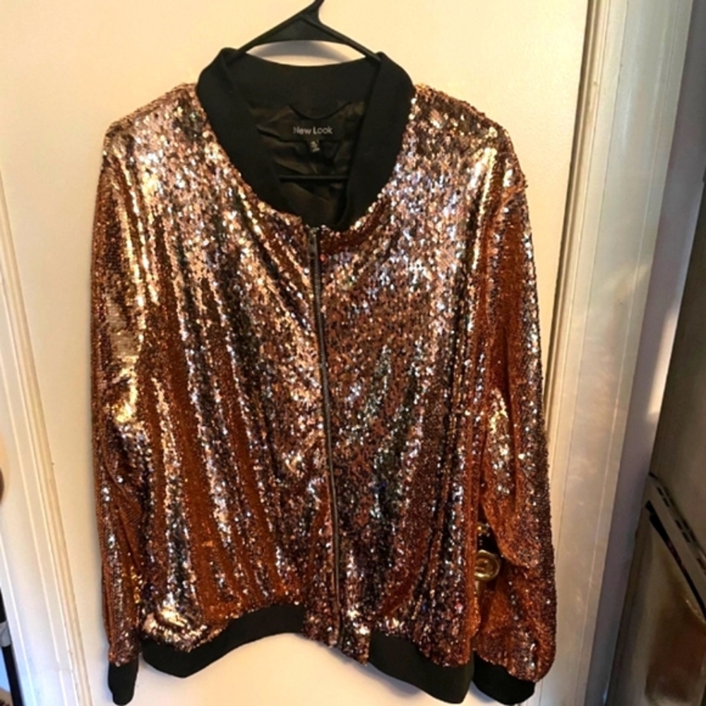 New Look Rose Gold Sequin Jacket